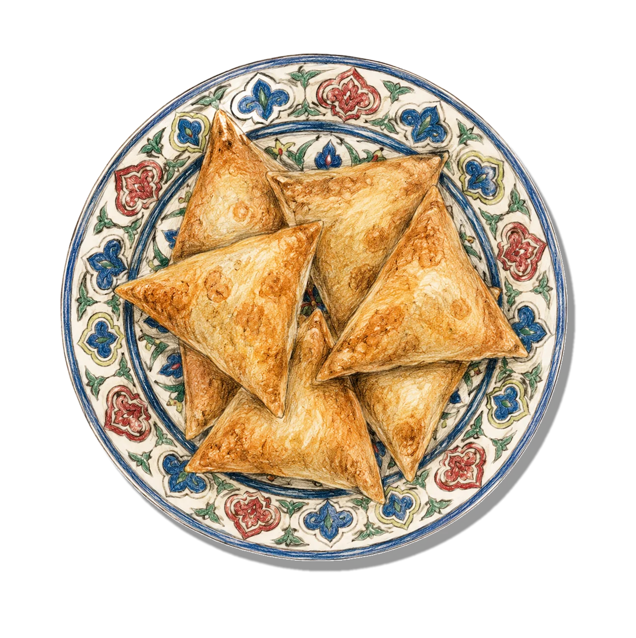Tajik sambusa — flaky tandoor-baked pastry parcels